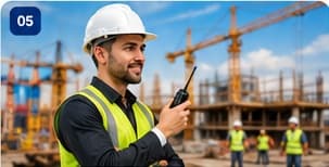 Travaux et encadrement sur un chantier de bâtiment