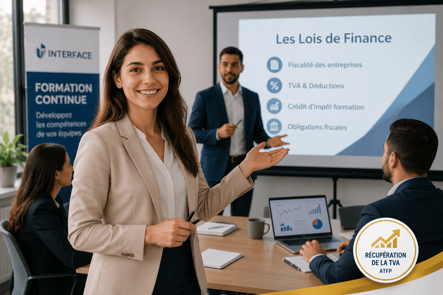Formation en comptabilité dans une salle moderne
